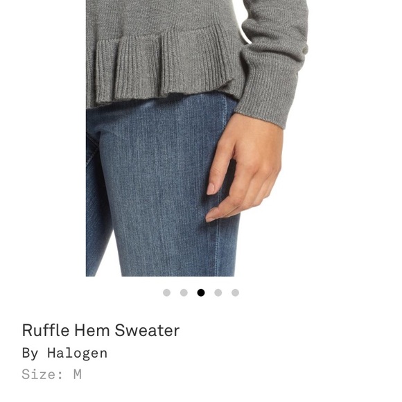 Halogen Cashmere-blend Ruffle Hem Sweater - Picture 3 of 6